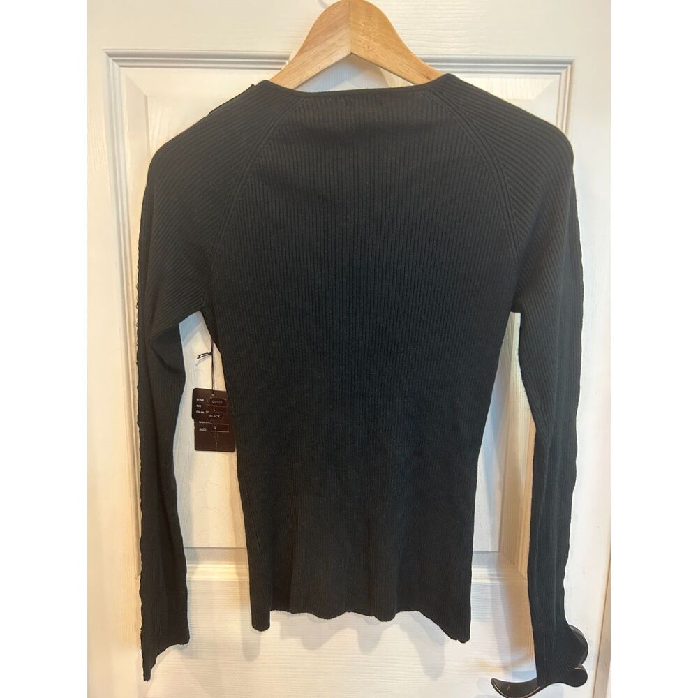 escio Black Sweater With Metal Details Size L New With Tags - Picture 4 of 7